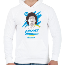 PRINTFASHION Diego Maradona 1 - Férfi kapucnis pulóver - Fehér férfi pulóver, kardigán