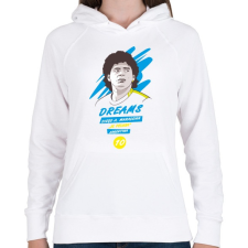 PRINTFASHION Diego Maradona 2 - Női kapucnis pulóver - Fehér női pulóver, kardigán