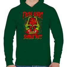 PRINTFASHION Diétázó zombi - Férfi kapucnis pulóver - Sötétzöld férfi pulóver, kardigán