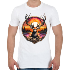 PRINTFASHION Díjnyertes szarvasbika / szarvas - Vadász / vadászoknak / vadásznak - Férfi póló - Fehér férfi póló