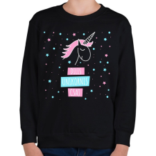 PRINTFASHION Dilis unikornis csaj - Gyerek pulóver - Fekete gyerek pulóver, kardigán