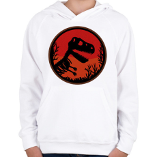 PRINTFASHION Dínó csontváz - Gyerek kapucnis pulóver - Fehér