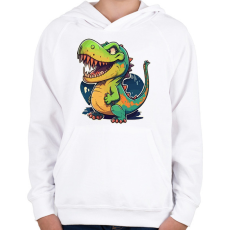PRINTFASHION dino - Gyerek kapucnis pulóver - Fehér