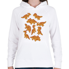 PRINTFASHION Dínó husi - Női kapucnis pulóver - Fehér