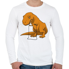 PRINTFASHION Dínó játék - Férfi hosszú ujjú póló - Fehér