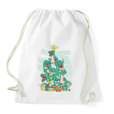 PRINTFASHION Dínó karácsonyfa - Sportzsák, Tornazsák - Fehér tornazsák