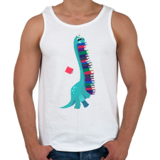 PRINTFASHION Dinó könyvekkel - Férfi atléta - Fehér atléta, trikó