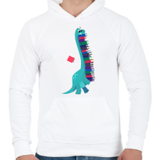 PRINTFASHION Dinó könyvekkel - Férfi kapucnis pulóver - Fehér férfi pulóver, kardigán