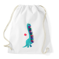 PRINTFASHION Dinó könyvekkel - Sportzsák, Tornazsák - Fehér tornazsák