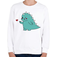 PRINTFASHION Dino love - fiú - Gyerek pulóver - Fehér