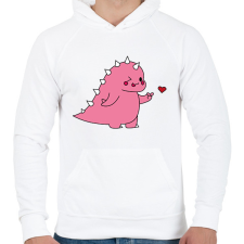 PRINTFASHION DIno love - lány - Férfi kapucnis pulóver - Fehér férfi pulóver, kardigán