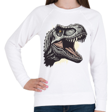 PRINTFASHION Dino - Női pulóver - Fehér női pulóver, kardigán