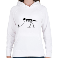 PRINTFASHION Dínó sétáltatás - Női kapucnis pulóver - Fehér
