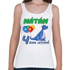 PRINTFASHION Dínó szülinap (egyedi névvel) - Női atléta - Fehér