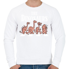 PRINTFASHION Dínók a zebrán - Férfi pulóver - Fehér férfi pulóver, kardigán