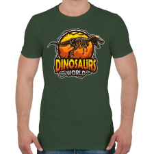 PRINTFASHION Dinók világa - Férfi póló - Katonazöld férfi póló