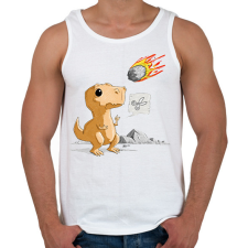 PRINTFASHION dinokopapir - Férfi atléta - Fehér atléta, trikó