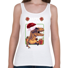 PRINTFASHION Dínós Karácsony - Női atléta - Fehér női trikó
