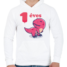 PRINTFASHION Dínós minta - Férfi kapucnis pulóver - Fehér