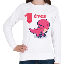 PRINTFASHION Dínós minta - Női pulóver - Fehér női pulóver, kardigán