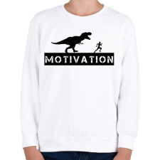 PRINTFASHION Dinosaur motivation - Gyerek pulóver - Fehér gyerek pulóver, kardigán