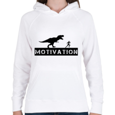 PRINTFASHION Dinosaur motivation - Női kapucnis pulóver - Fehér