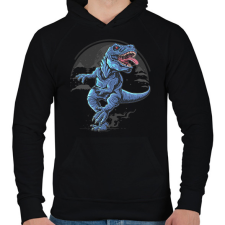 PRINTFASHION Dinoszaurusz - Férfi kapucnis pulóver - Fekete férfi pulóver, kardigán