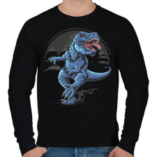 PRINTFASHION Dinoszaurusz  - Férfi pulóver - Fekete férfi pulóver, kardigán
