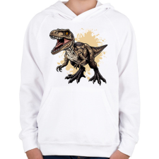 PRINTFASHION Dinoszaurusz - Gyerek kapucnis pulóver - Fehér gyerek pulóver, kardigán