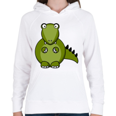 PRINTFASHION Dinoszaurusz - Női kapucnis pulóver - Fehér