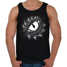 PRINTFASHION Dinoszaurusz/Sárkány szem - Fehér - Férfi atléta - Fekete