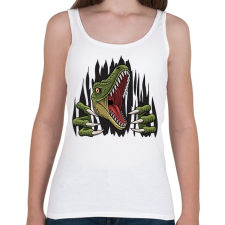 PRINTFASHION Dinoszaurusz - Tépett anyag - Női atléta - Fehér női trikó