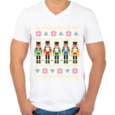 PRINTFASHION Diótörős csúnya pulcsi - Férfi V-nyakú póló - Fehér