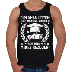 PRINTFASHION Diplomás lettem - Férfi atléta - Fekete