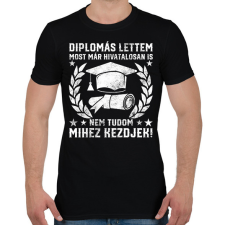PRINTFASHION Diplomás lettem - Férfi póló - Fekete férfi póló