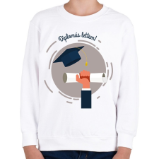 PRINTFASHION Diplomás lettem! - Gyerek pulóver - Fehér gyerek pulóver, kardigán