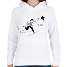 PRINTFASHION Diplomás minta - Női kapucnis pulóver - Fehér női pulóver, kardigán