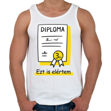 PRINTFASHION Diplomás minta - Számmal - Férfi atléta - Fehér