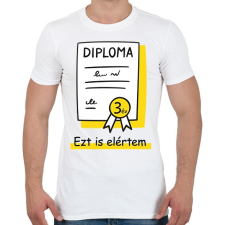 PRINTFASHION Diplomás minta - Számmal - Férfi póló - Fehér férfi póló