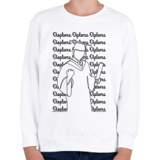 PRINTFASHION Diplomás minta - Vonalas - Gyerek pulóver - Fehér