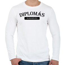 PRINTFASHION Diplomás munkanélküli - Férfi hosszú ujjú póló - Fehér