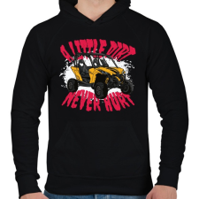 PRINTFASHION Dirt car - Férfi kapucnis pulóver - Fekete férfi pulóver, kardigán