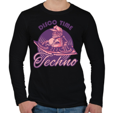 PRINTFASHION Disco Time - Techno - Férfi hosszú ujjú póló - Fekete