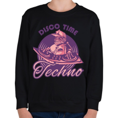 PRINTFASHION Disco Time - Techno - Gyerek pulóver - Fekete
