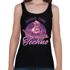 PRINTFASHION Disco Time - Techno - Női atléta - Fekete női trikó