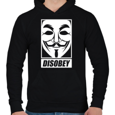 PRINTFASHION disobey vendetta - Férfi kapucnis pulóver - Fekete