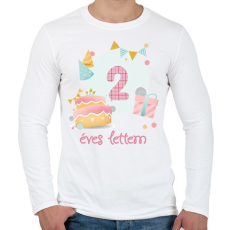 PRINTFASHION Díszes szülinapi minta - Férfi hosszú ujjú póló - Fehér