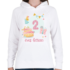 PRINTFASHION Díszes szülinapi minta - Női kapucnis pulóver - Fehér