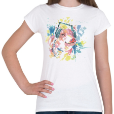 PRINTFASHION Disznó fejhallgatóval - Női póló - Fehér női póló