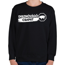 PRINTFASHION Disznóvágás csapat - Gyerek pulóver - Fekete